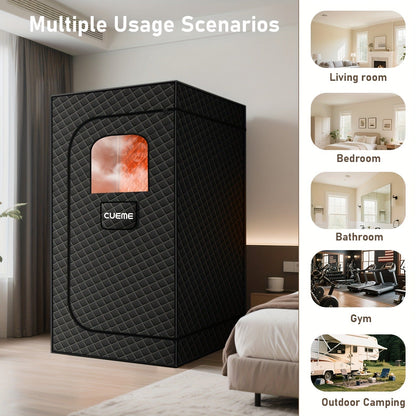 Portable Steam Sauna Box 1200W Full Body Sauna Tent with Folding Chair, 101oz Steam Generator, Oversized 2.6x2.6x5.9ft Home Spa for Muscle Recovery