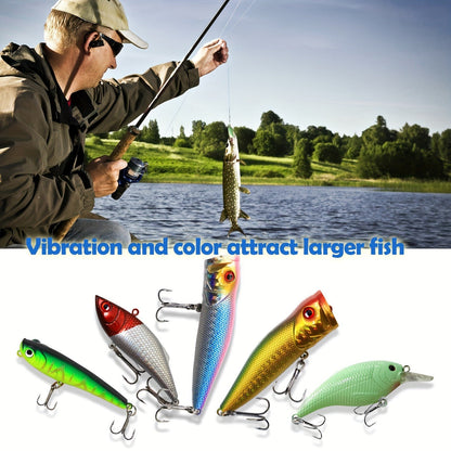 Fishing Lures Kit with Tackle Box – Mixed Plastic & Metal Baits, Hooks, Swivels & Jig Hooks (110/252/361pcs)