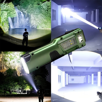 Flashlight Flat EDC Torch with Eight Modes, UV Light, Digital Display, Type-C Charging and Safety Lock