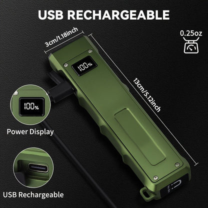 Flashlight Magnetic Aluminum EDC Light with Nine Modes, UV and COB Side Lights, 1500mAh Battery and Display