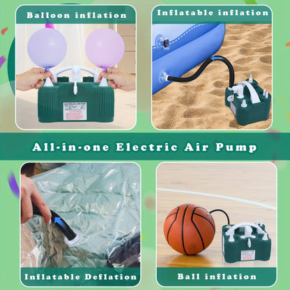 Electric Balloon Pump Party Supplies Tool with Inflate, Deflate and Seal Modes plus Four Nozzles