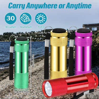 Flashlight 48-Piece Mini LED Bulk Set with Aluminum Bodies, Wrist Lanyards and Mixed Colors