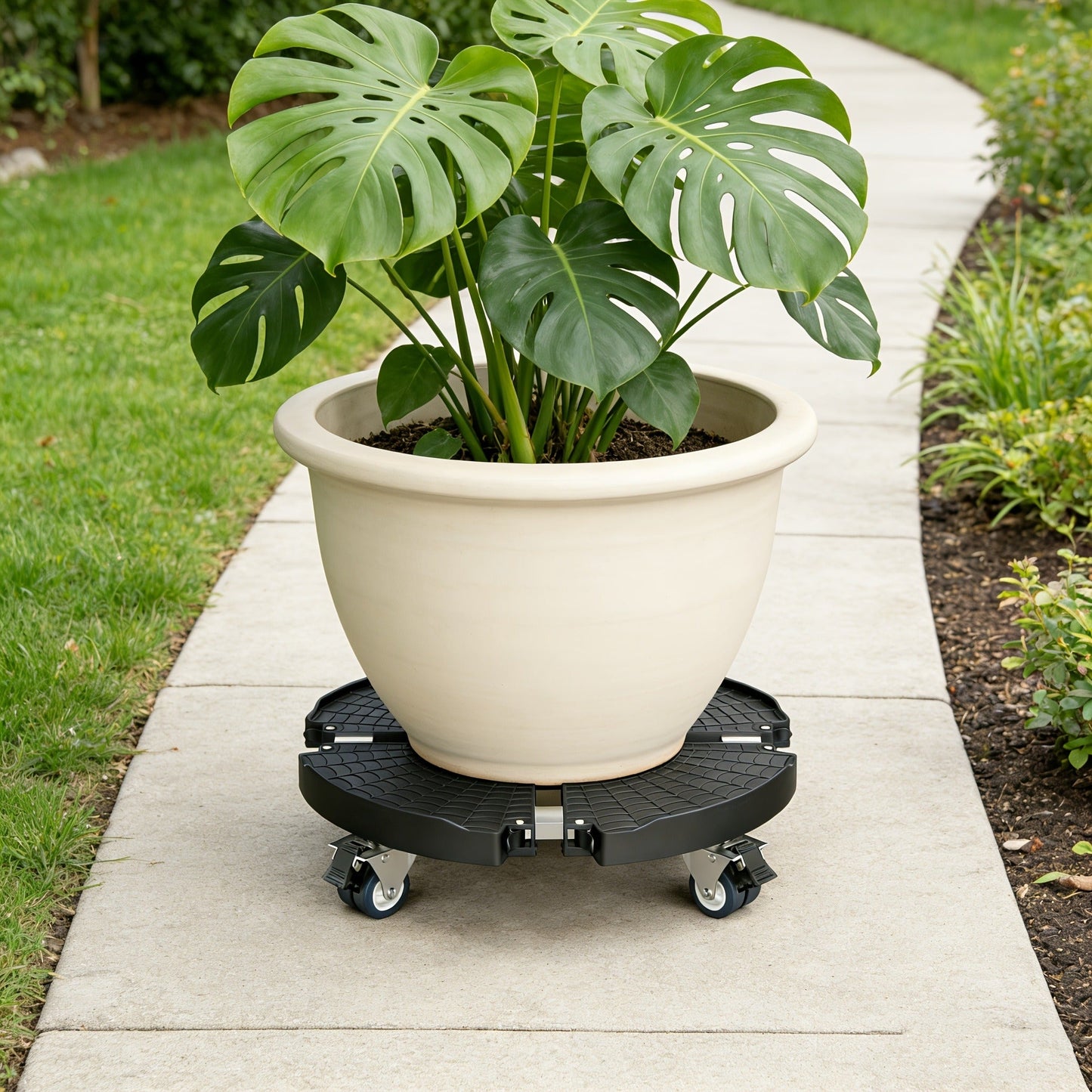 Plant Stand with Wheels 440 lbs – Adjustable 15-22" Heavy Duty Pot Roller with Lockable Swivel Casters for Indoor & Outdoor Planters