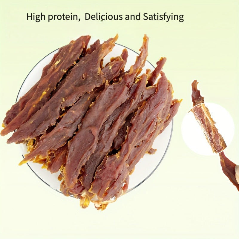 Dog Jerky Treats Chicken & Duck - High Protein Low Fat Natural Training Reward Snacks for Small Medium Large Dogs Easily Digestible