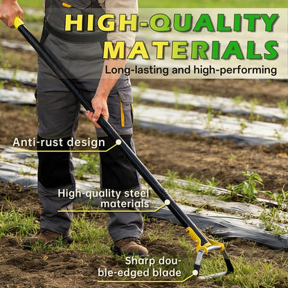 Stirrup Hoe Adjustable Long Handle Scuffle Loop Hoe for Weeding Heavy Duty Stainless Steel Blade No-Bend Design 3 Sizes 4.5FT 6FT 7.5FT Garden Tool