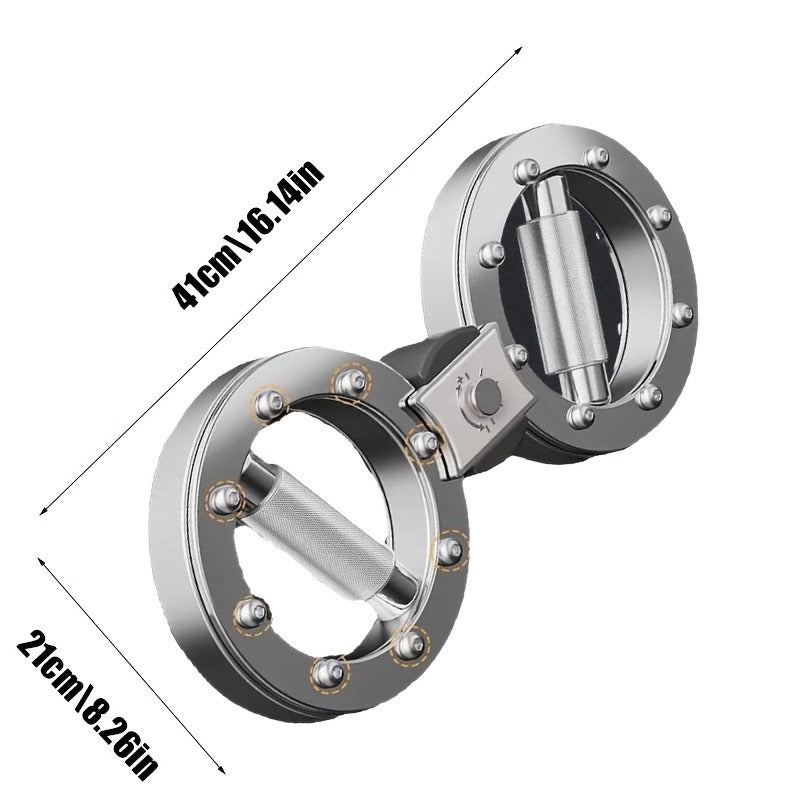 Fitness Equipment Rotating Wrist and Forearm Trainer with Dual Metal Grip Rings and 360-Degree Resistance Arm