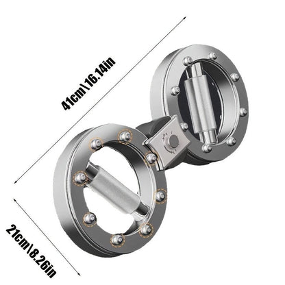 Fitness Equipment Rotating Wrist and Forearm Trainer with Dual Metal Grip Rings and 360-Degree Resistance Arm