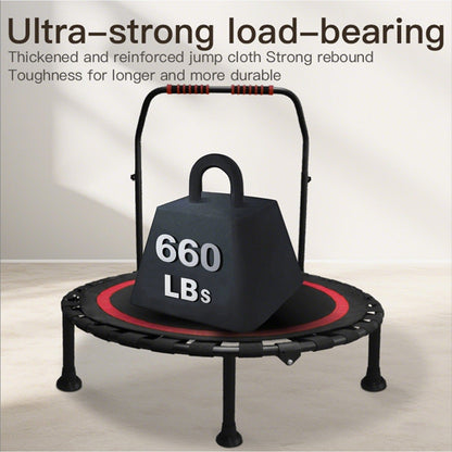 40-Inch Foldable Mini Trampoline with Adjustable Foam Handle, Bungee Straps and Three Colors