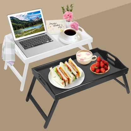 Folding Bed Tray with 19.5 x 12-Inch Surface, Carry Handles and One- or Two-Pack Color Options