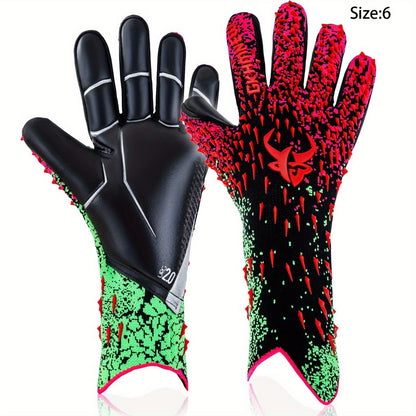 Soccer Goalkeeper Gloves with 4mm Grip Palm - Ventilated Goalie Gloves for Youth & Adults, Flexible Finger Protection, Sizes 6-10, Black Green, Red Green, Blue Pink
