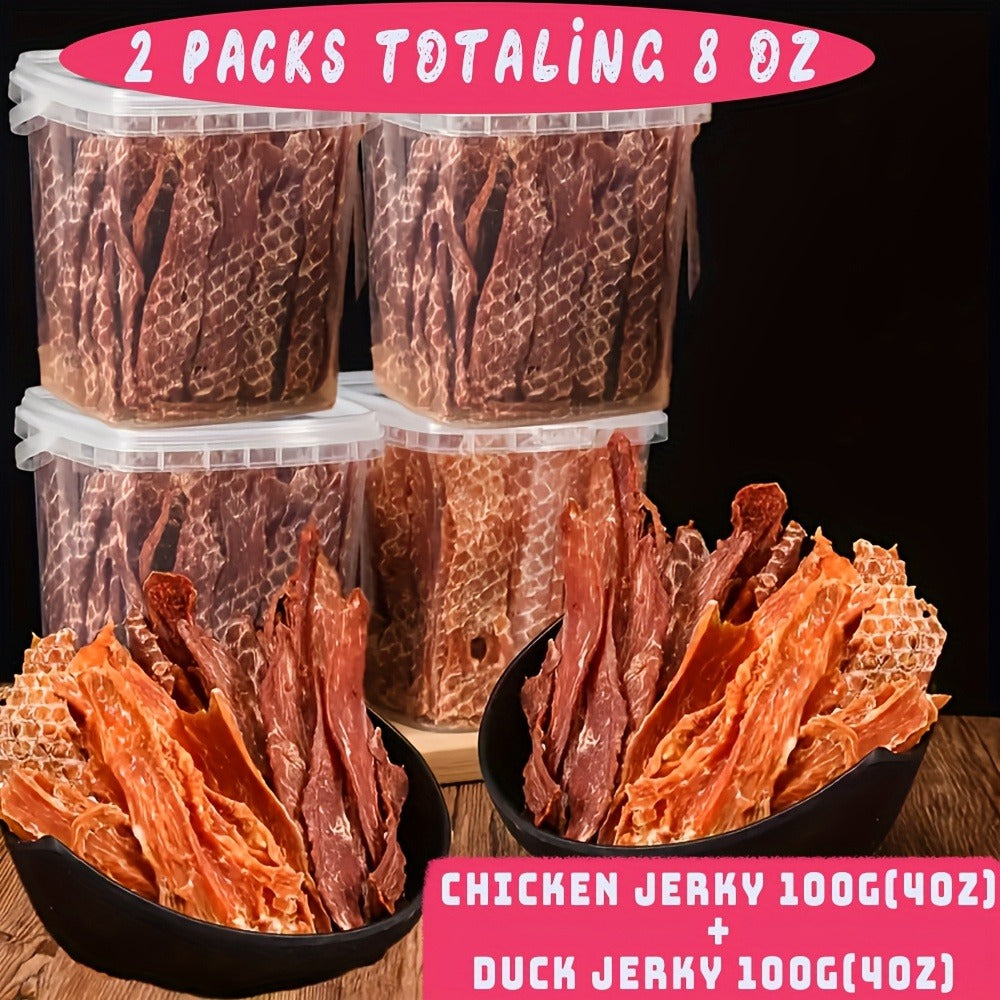 Dog Treats Chicken, Duck and Egg Yolk Assortment with Multi-Bag, 350g and 25 x 4g Options for Dog Reward Use