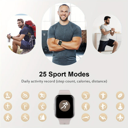 Smartwatch – 1.69" HD Screen, 25 Sports Modes, IP68, Source-Listed Color Options & Everyday Wear Design