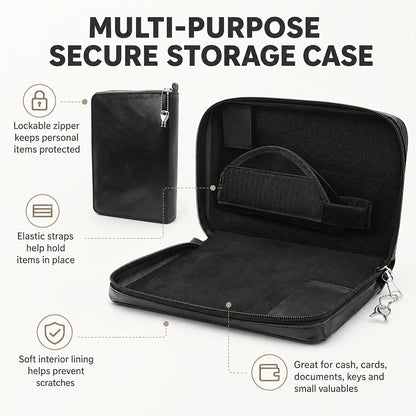Lockable Soft Pistol Case Book-Style Handgun Storage Bag with Zipper - Discreet Portable Gun Case for 9mm & Most Handguns, Safe Transportation & Home Storage, Available in Black & Brown