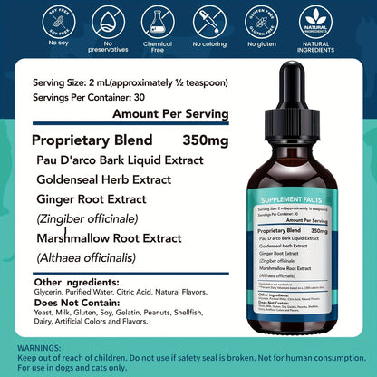 Yeast Supplement Drops for Dogs & Cats – No Odor Formula with Pau D’Arco Bark & Goldenseal Herb Liquid Extract | Easy-to-Use Pet Antifungal Support, 2 Fl Oz (60ml)
