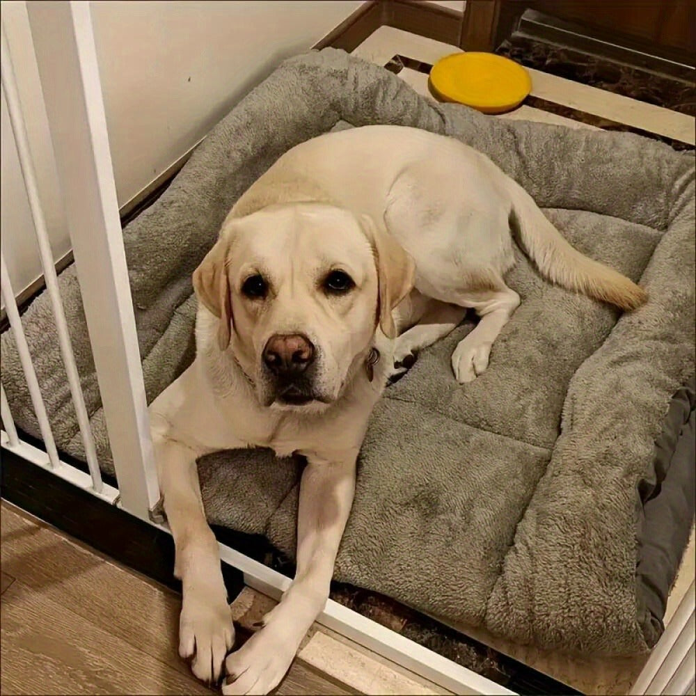Rectangular Plush Dog Sofa Bed with Raised Bolsters, Gray L Checkout Option and Two-Surface Presentation