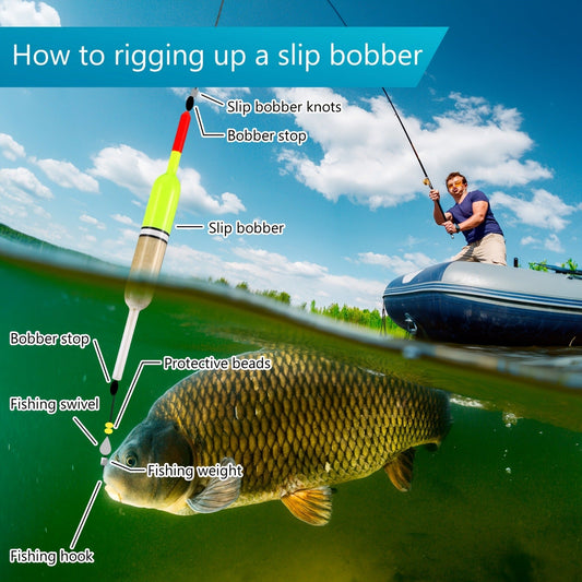 Wooden Fishing Floats 12-Pack – 6 Sizes Slip Bobber Set for Crappie, Bluegill, Trout, Bass, Panfish, Catfish & Walleye | Freshwater Fishing Gear Accessories