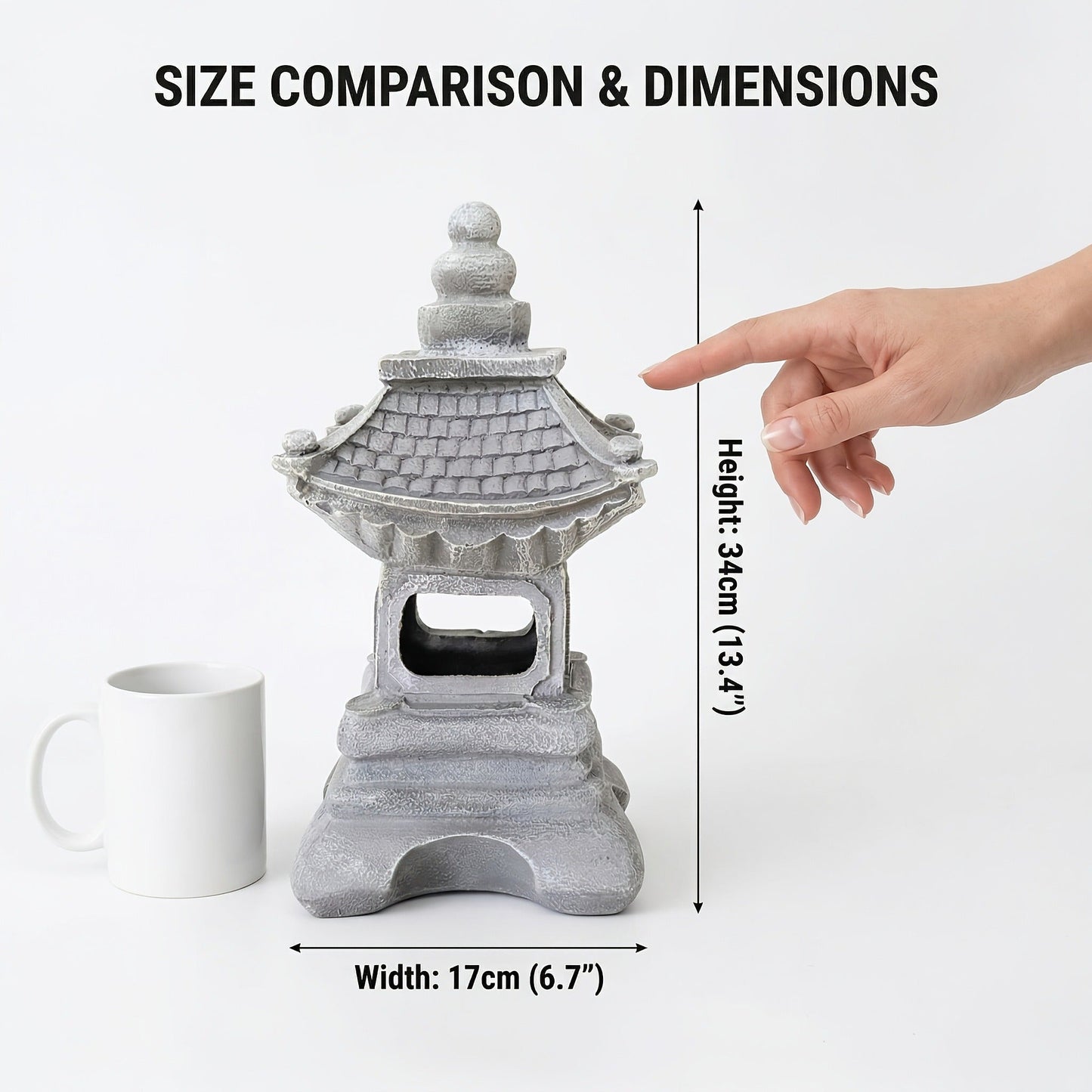 Solar Pyramid Light Sculpture – Outdoor Zen Garden Decor