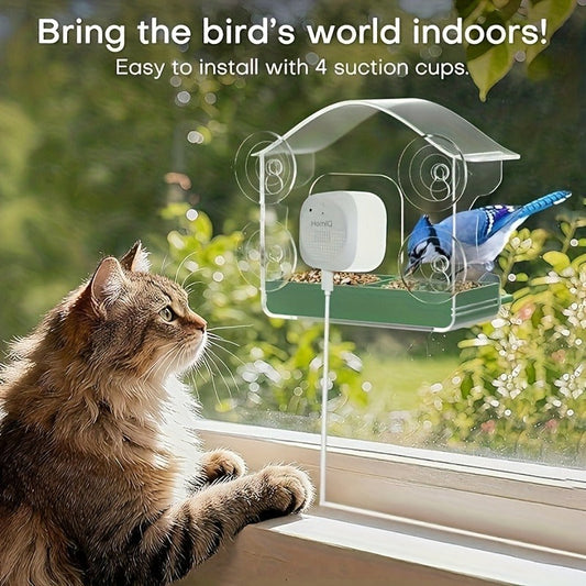 Smart Bird Feeder Camera 2K HD WiFi - AI Capture Night Vision