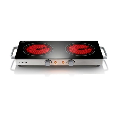 Portable Electric Stove Stainless Steel Single Burner Hot Plate with Temperature Control Easy Clean for Kitchen Dorm Camping RV Office Countertop Cooking 1000W