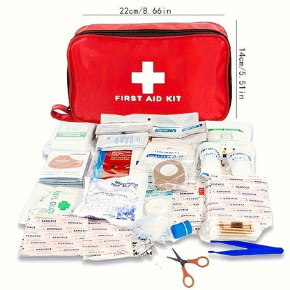 184-Piece Portable First Aid Kit with Assorted Emergency Supplies for Home, Car and Outdoor Carry