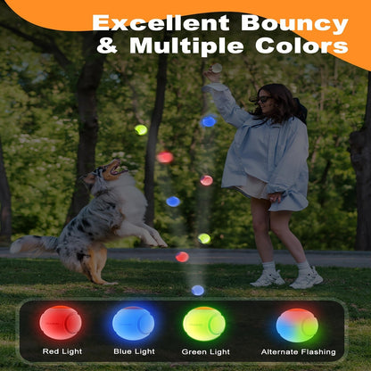 Dog Toy 2.5-Inch Motion-Activated LED Ball with USB-Rechargeable Battery for Night Fetch and Chase