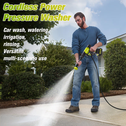 Cordless Pressure Washer Battery Powered Portable Car Wash Gun High Pressure Cleaner for Cars Yards Gardens Patios Driveways with Rechargeable Battery & Accessories