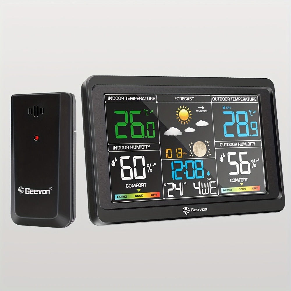Wireless Indoor and Outdoor Weather Station with Color LCD, Remote Sensor, Barometer and Moon Phase