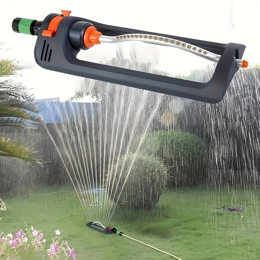 Oscillating Garden Sprinkler – 19-Hole Adjustable Swing Sprinkler with Universal Connector, No Battery Required
