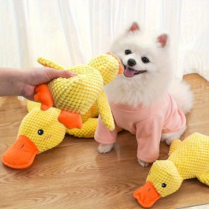 Dog Toy Large Yellow Duck Plush with Built-In Squeaker for Chew, Fetch, Tug and Cuddle Play