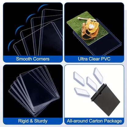 35PT Trading Card Storage Sleeves with Clear Rigid Top-Loading Design in 50- or 100-Piece Packs