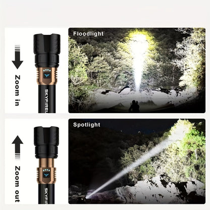 Flashlight Zoomable Rechargeable Cycling Light with Four Modes and Seven Listed Kit Configurations