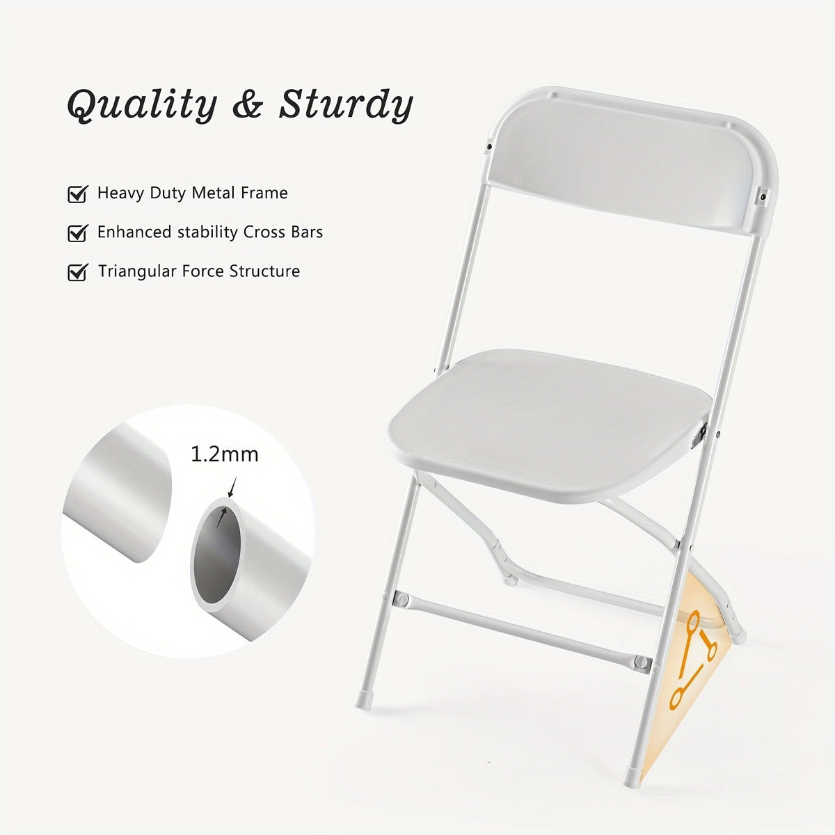 White or Black Molded-Seat Folding Chair Sets in 4, 6, 8, 10 or 20-Piece Checkouts Pictured