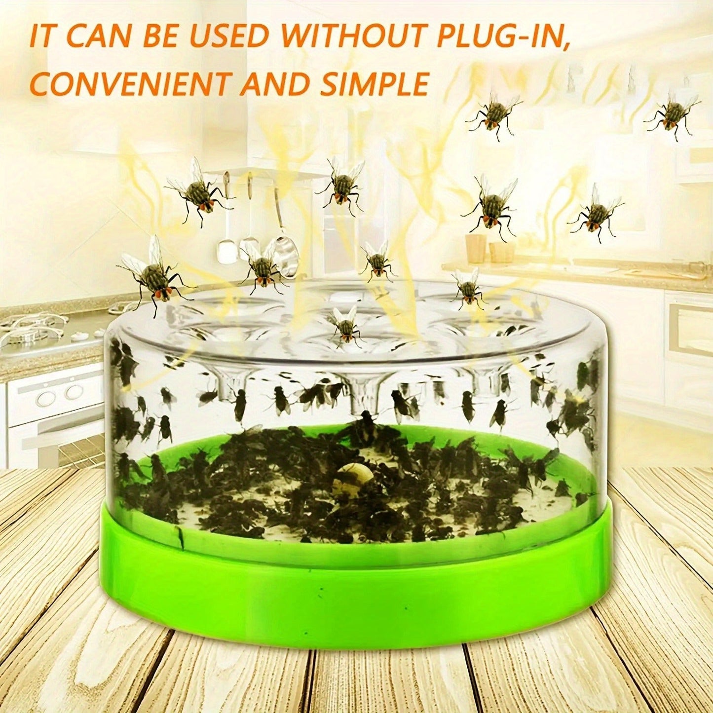 Flying Insect Trap 2 Pack - Non-Toxic Reusable Bug Catcher with 7 Holes, No Electricity, Safe for Home & Garden