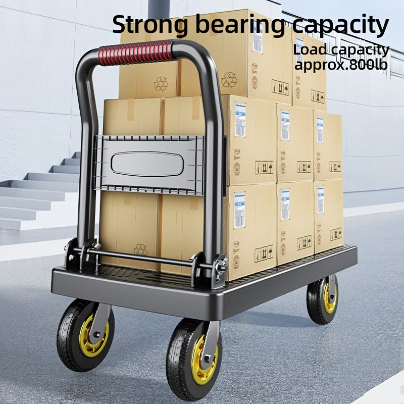 Folding Flat Cart Heavy Duty 660-800 lbs Capacity Silent Swivel Wheels Moving Hand Truck