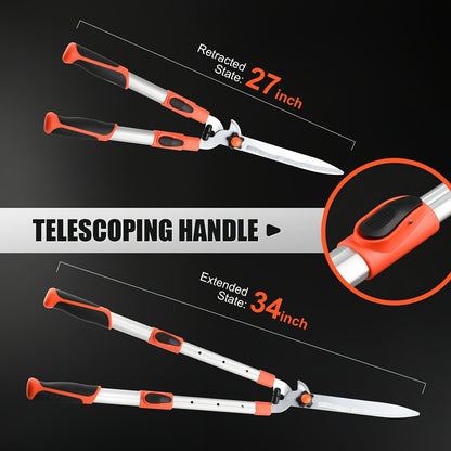 Long-Reach Bypass Lopper with Telescoping Silver Handles, Orange Grips and 27–34-Inch Variant Label