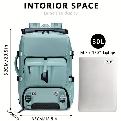 Laptop Backpack with Shoe Compartment, USB Port and Large Travel Storage in Eight Colors for Daily Use