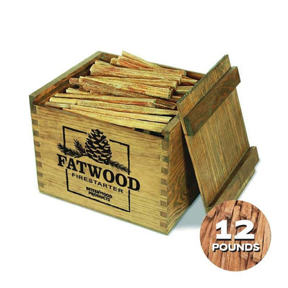 Fatwood Fire Starter Wood Crate 100% Natural Pine Resin Kindling Sticks for Fireplace Campfire BBQ Grill Fire Pit Pellet Stove Organic