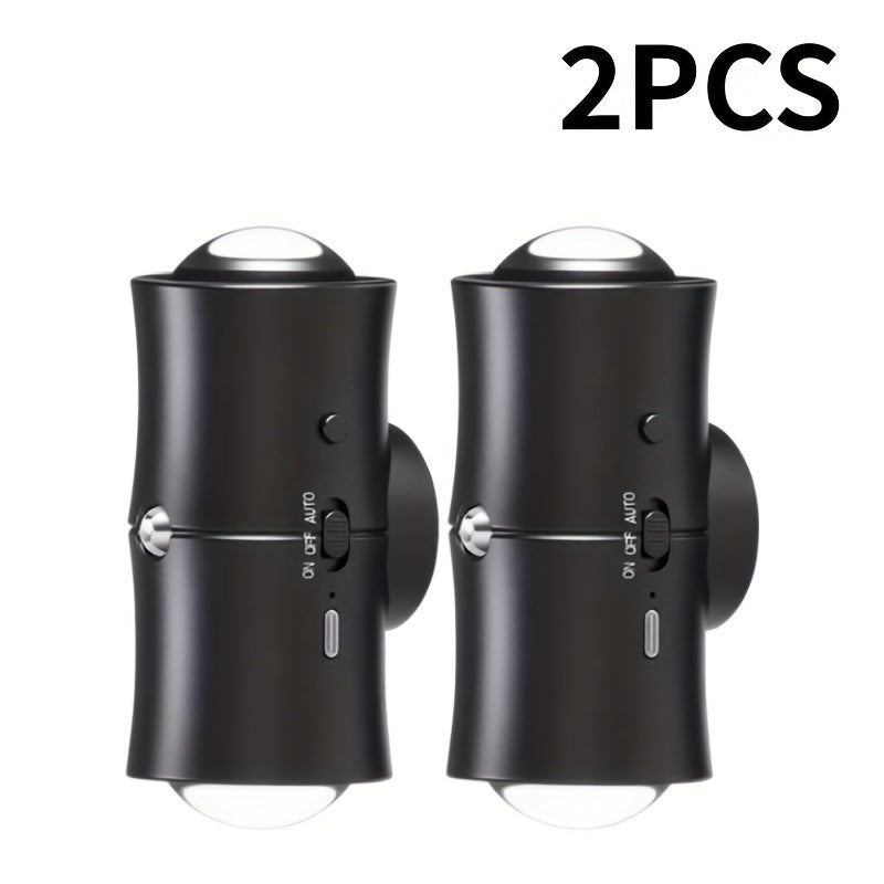 Rechargeable RGB Magnetic Wall Night Light Set with Motion Sensor in Black or White, Two- or Four-Pack