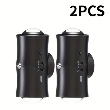 Rechargeable RGB Magnetic Wall Night Light Set with Motion Sensor in Black or White, Two- or Four-Pack