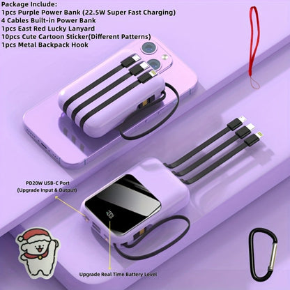 Power Bank 10000mAh Compact with Cable Set, 5W/15W/22.5W Variants, LED Light and Digital Display