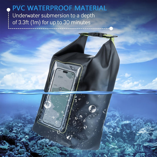Waterproof Dry Bag Set 3-Piece Roll Top Backpack with Phone Pouch & Dry Sack - Kayaking Boating Camping Swimming Beach Fishing Rafting Travel Gear for Men Women, 1.32 Gal Lightweight PVC Water Sports Bag