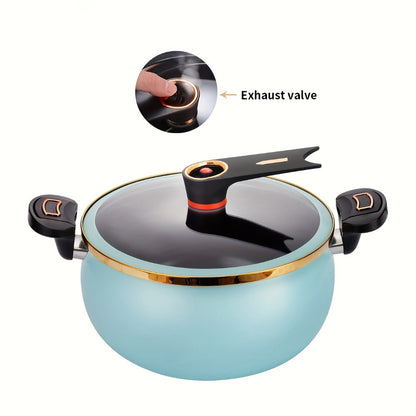 Ceramic-Coated Stockpot Cookware with 8.45QT Capacity, Twist-Lock Lid Handle and Three Colors