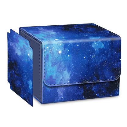 Magnetic Card Storage Box 180+ Cards MTG TCG CCG – Premium PU Leather Deck Box with Magnetic Closure, Built-In Divider, Marble & Starry Sky Colors for Trading Card Collectors & Players