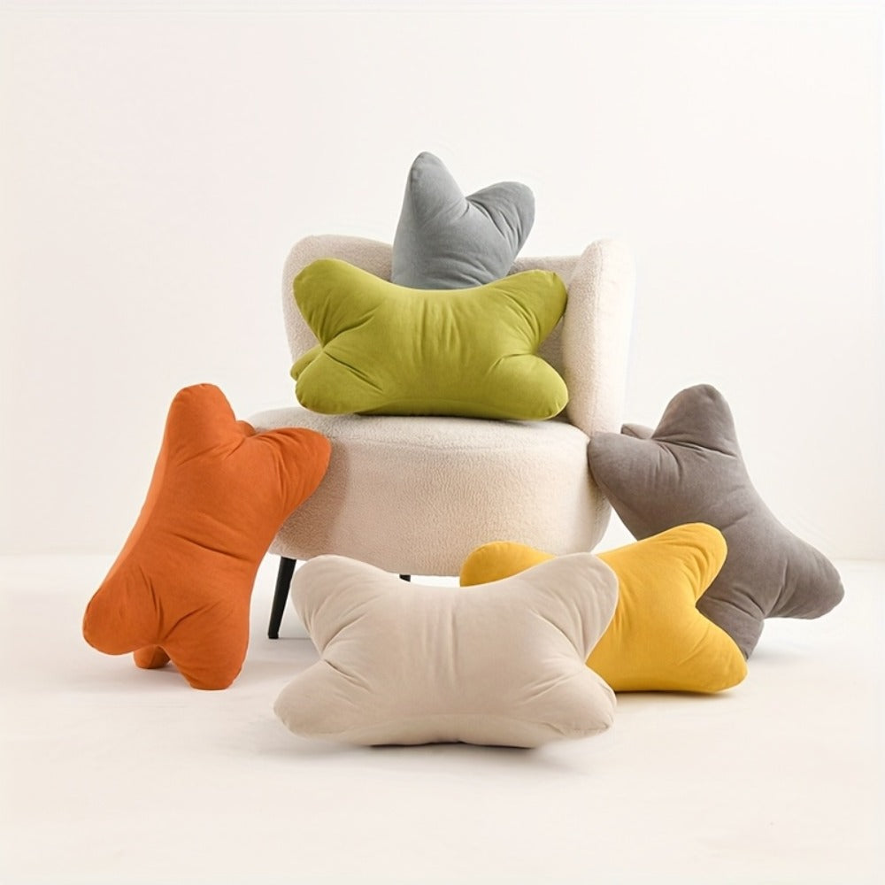Triangular Lumbar Support Pillow Chenille, Breathable Back Cushion with Hidden Zipper for Office Chair Sofa Bed
