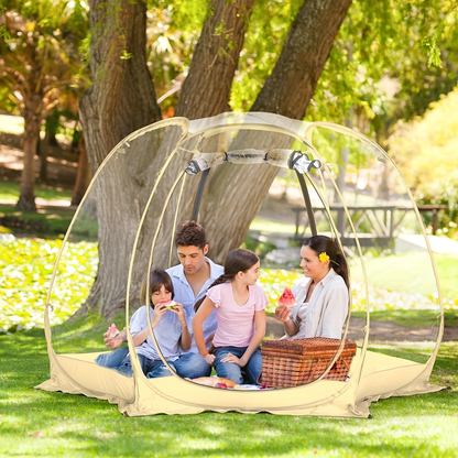 Clear-Panel Dome Screen Shelter with Two Zippered Doors, Ground Stakes and 10-by-10 or 12-by-12 Options