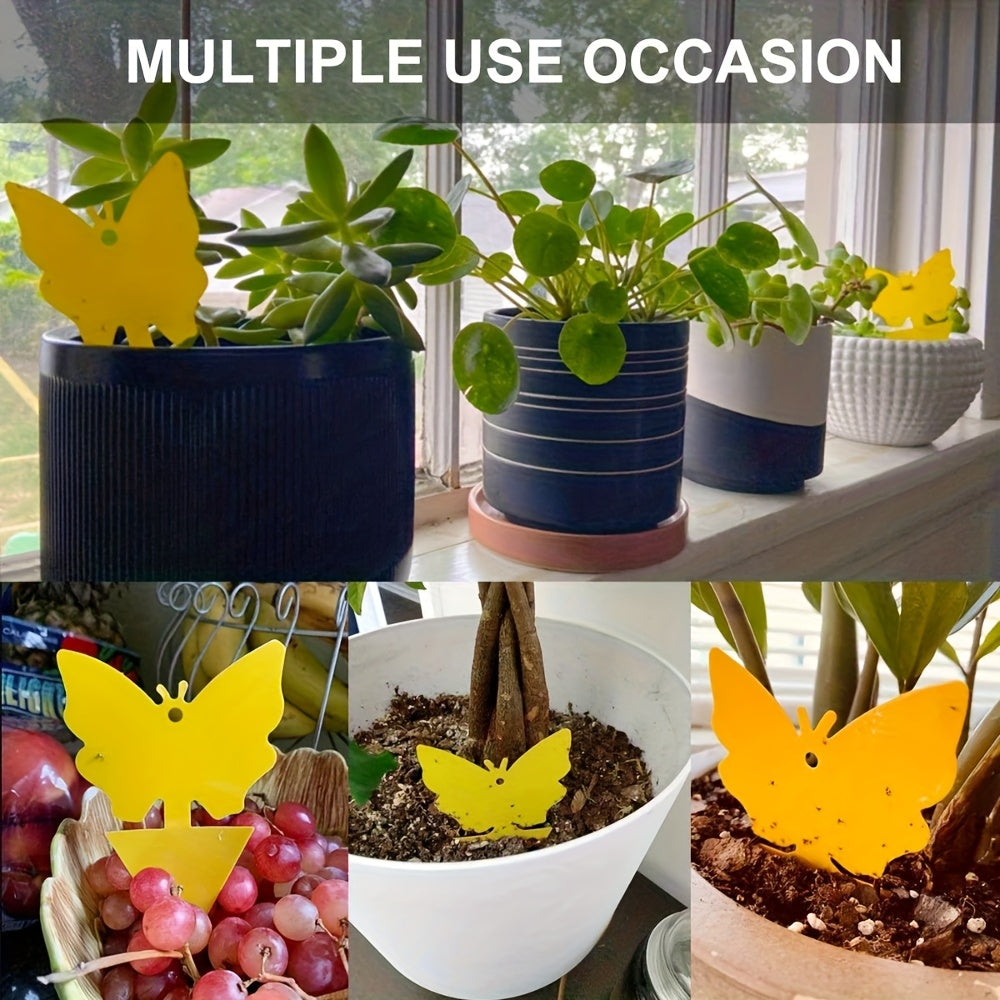Yellow Butterfly or Gerbera Plant Sticky Traps in Seven Shape-and-Count Options from 40 to 120 Pieces