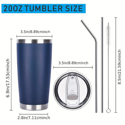Stainless Steel Insulated Tumblers with Lid and Straw Bulk 20oz 304 Double Wall Vacuum Travel Mug for Hot Iced Coffee Drinks Water Cup Set 8pcs 12pcs 24pcs White Navy Blue Red Silver Black Mix