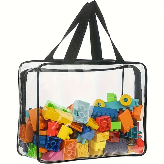 Clear PVC Storage Bags Set of 4 - Transparent Zipper Organizer Bags, Foldable Portable Multi-Use Storage for Home Travel