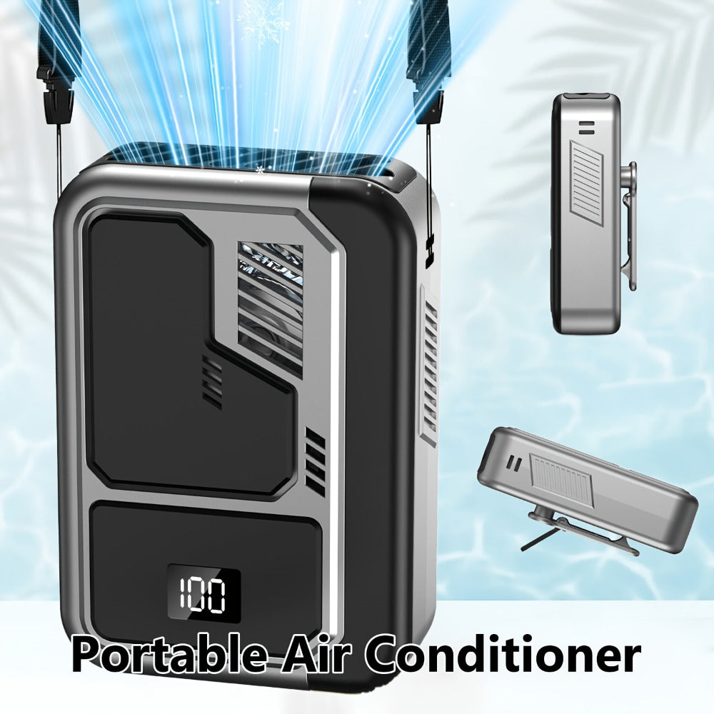 Portable Fan 3000mAh Three-Speed Desk, Neck and Waist Model with USB Charging and Three Color Options