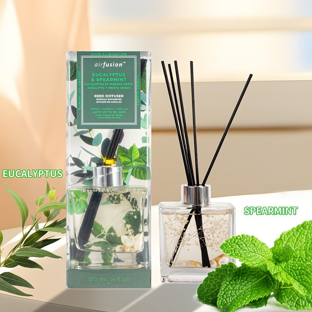 Reed Diffuser Set 4oz - Aromatherapy Home Fragrance Sticks with Essential Oil Scents, Air Freshener for Bedroom